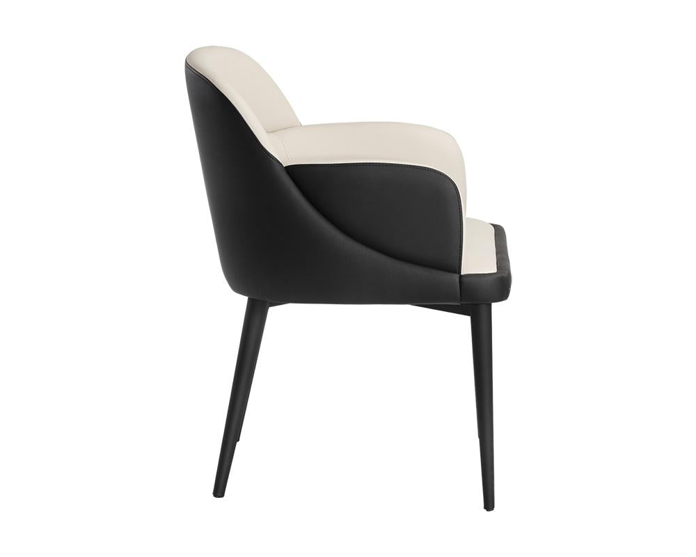 Hagan Dining Armchair - Dillon Cream / Dillon Black