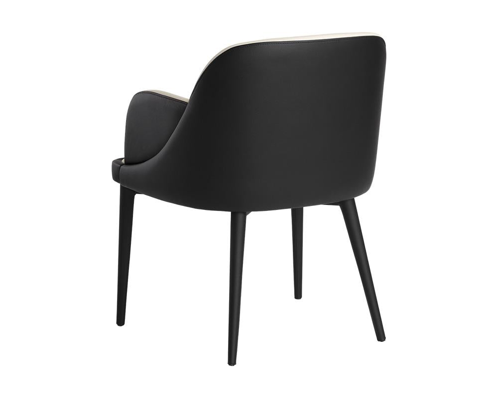 Hagan Dining Armchair - Dillon Cream / Dillon Black