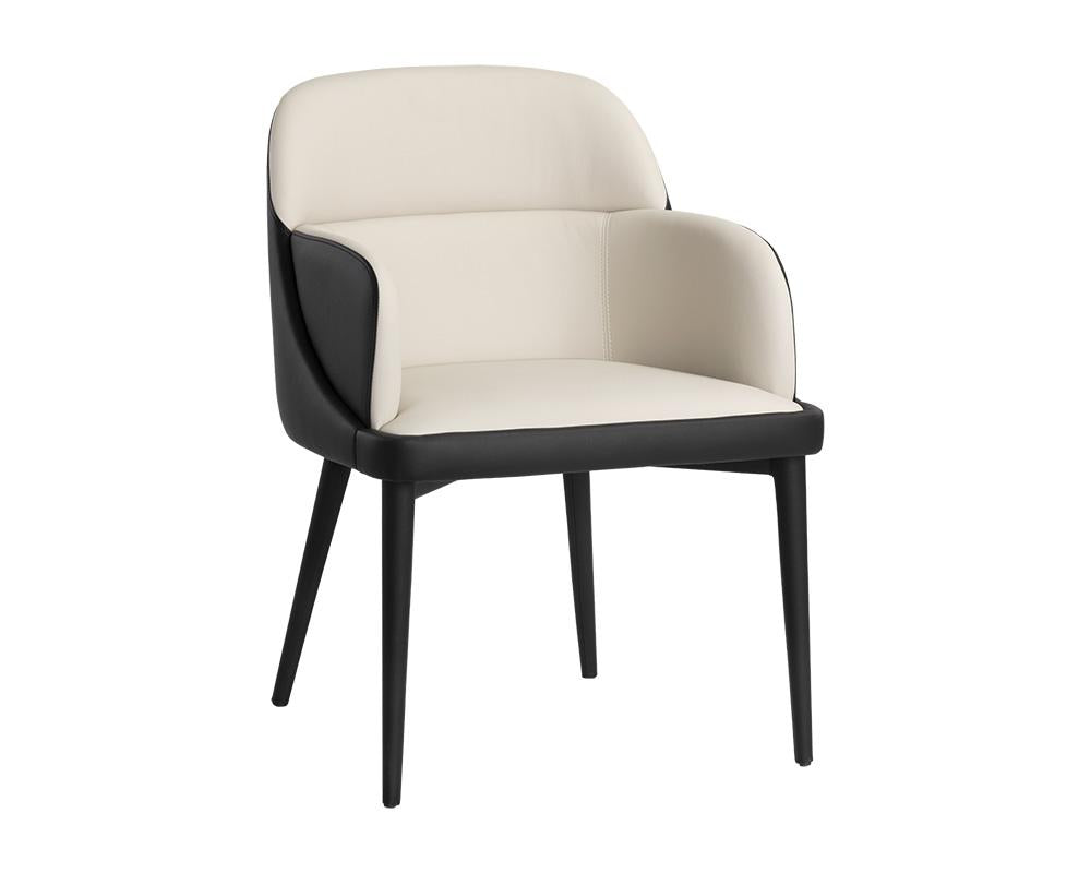 Hagan Dining Armchair - Dillon Cream / Dillon Black