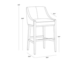 Aurora Barstool - Polo Club Stone / Overcast Grey