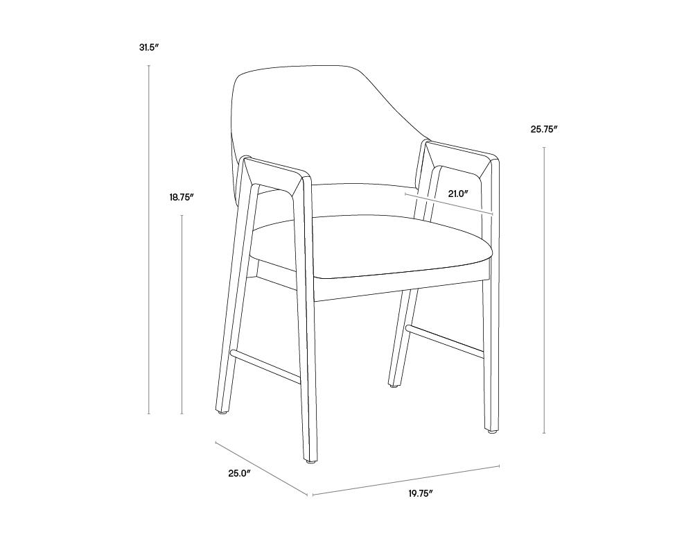 Milton Dining Armchair - Polo Club Stone