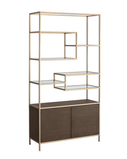 Stamos Bookcase - Gold - Raw Umber