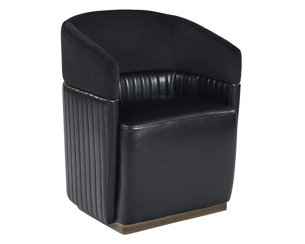 Genval Wheeled Lounge Chair - Abbington Black / Cantina Black