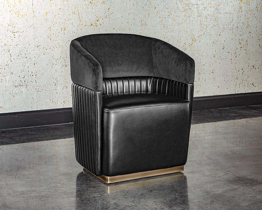 Genval Wheeled Lounge Chair - Abbington Black / Cantina Black