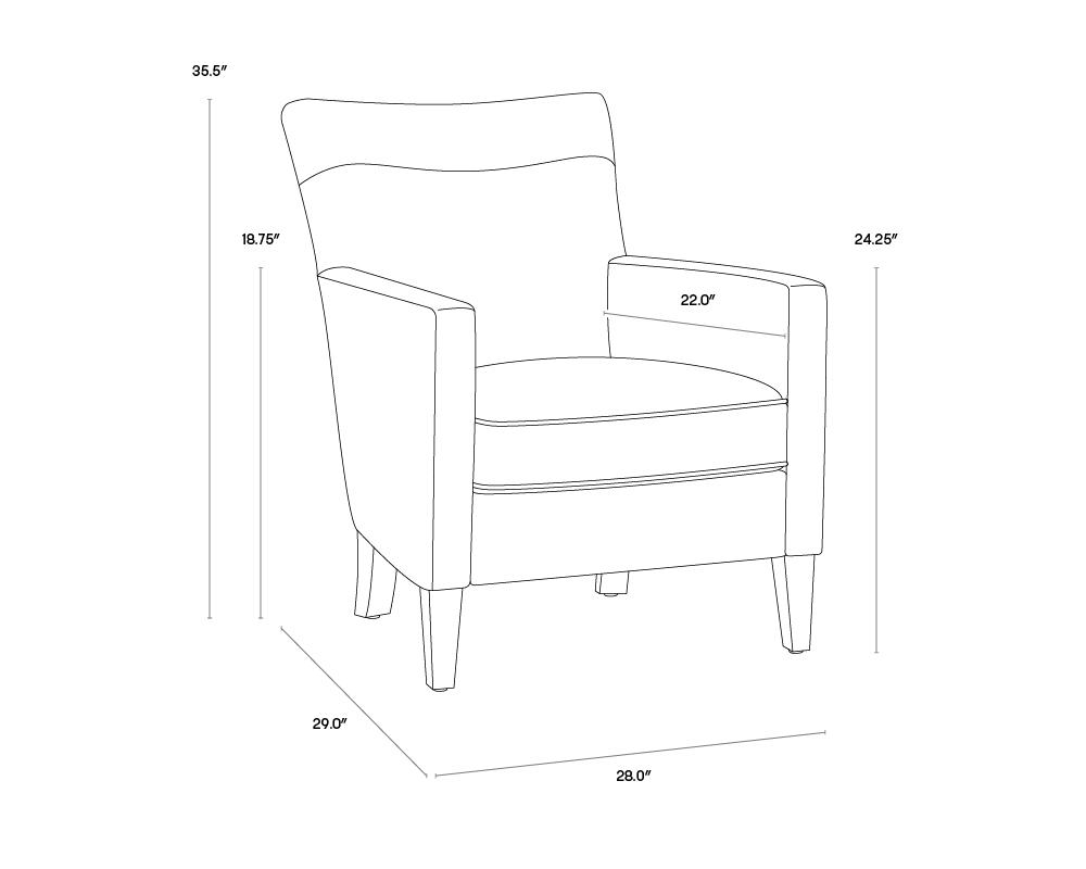 Aston Lounge Chair - Polo Club Kohl Grey / Coal Black