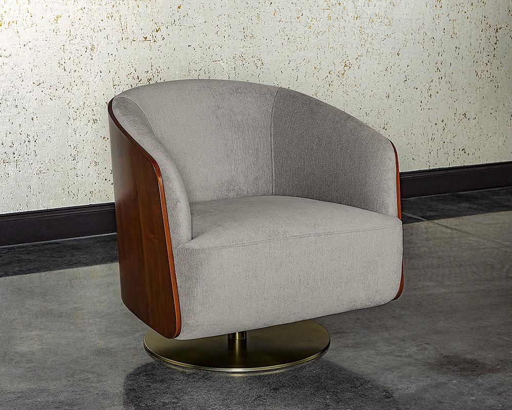 Arnelle Swivel Lounge Chair -  Polo Club Stone