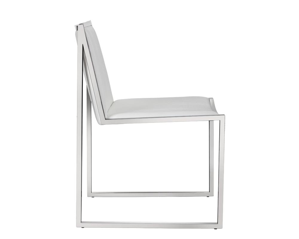 Blair Dining Chair - Stainless Steel - White Croc