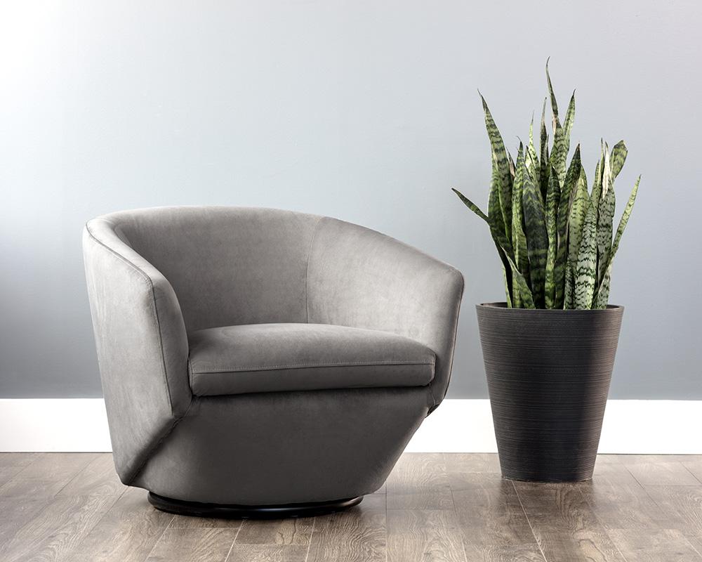 Treviso Swivel Lounge Chair - Antonio Charcoal