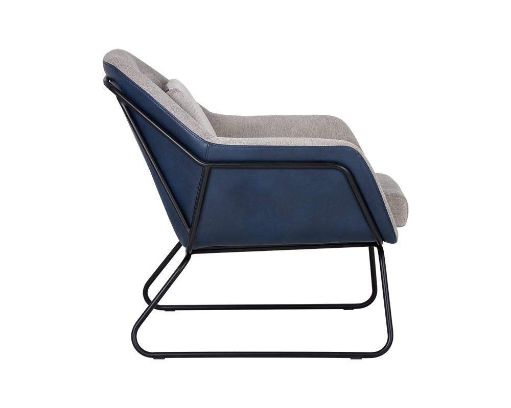 Watts Lounge Chair - Black - Polo Club Stone / Bravo Admiral