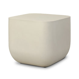 Ivan Square End Table - White Concrete