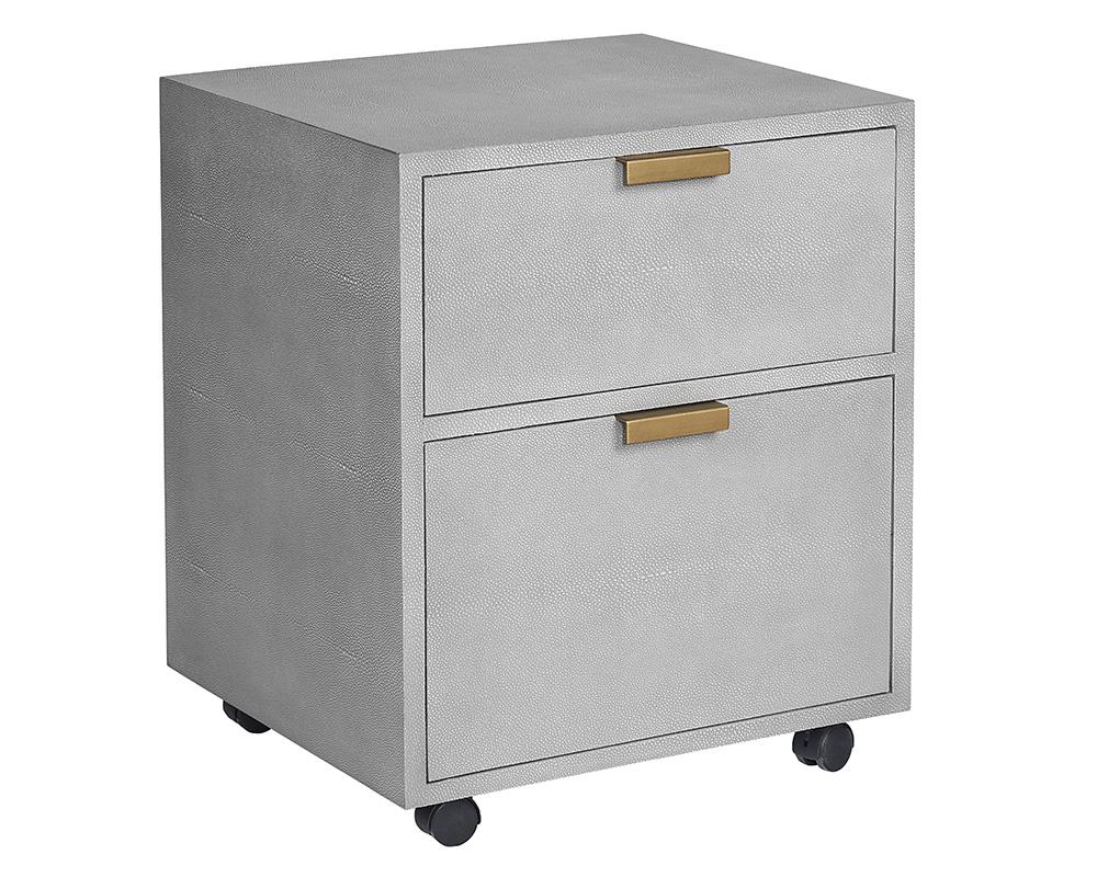 Jiro File Cabinet - Grey Shagreen