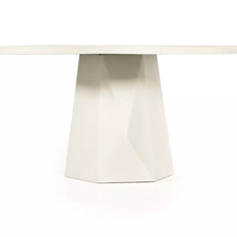Bowman Outdoor Dining Table, White Concrete