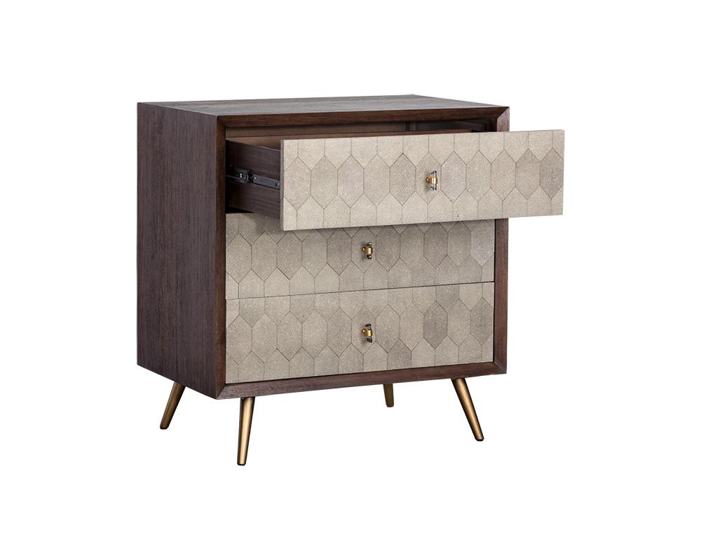 Aniston Chest - Dark Mango - Taupe Shagreen