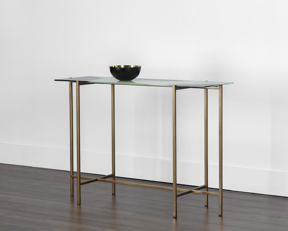 Langston Console Table - Antique Brass