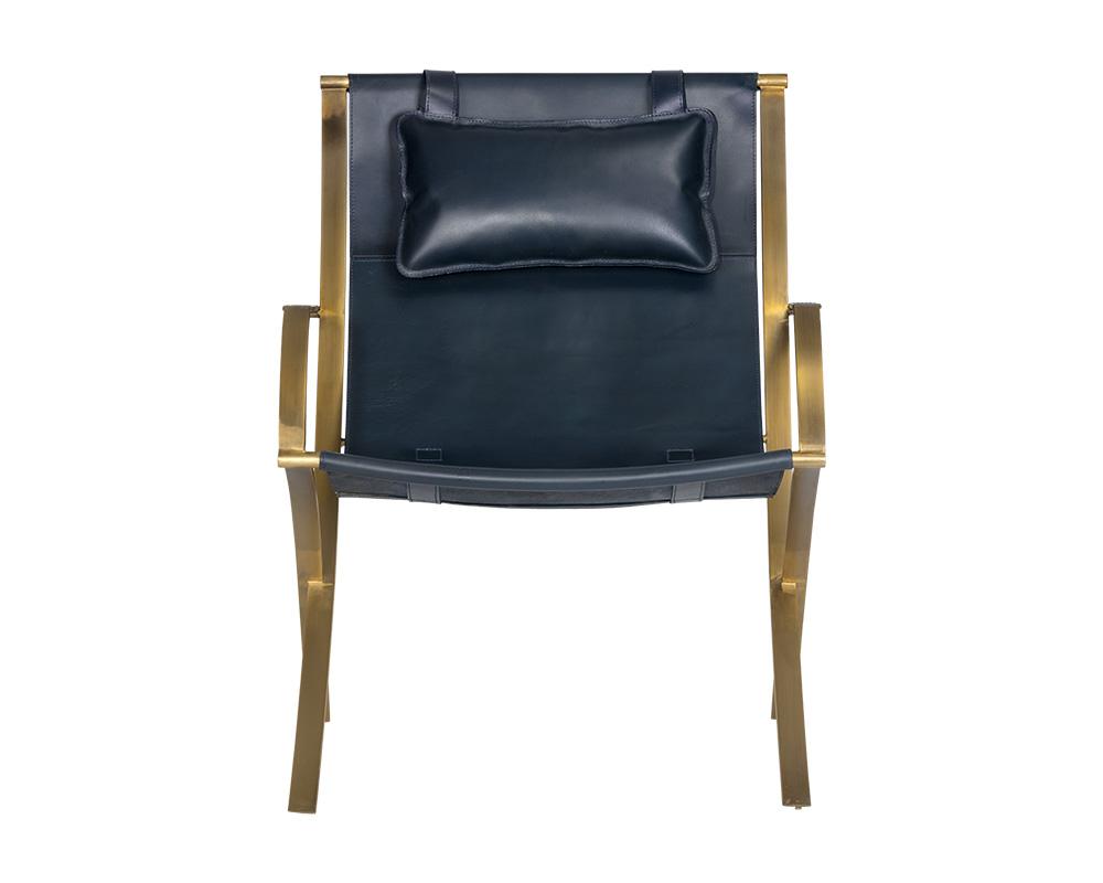 Willis Lounge Chair - Blue Leather