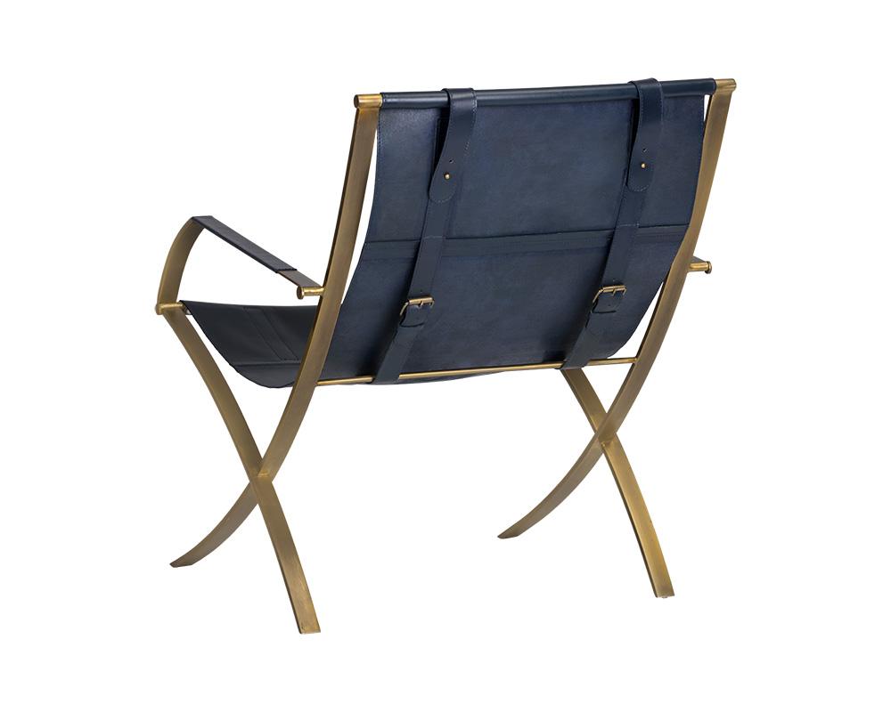 Willis Lounge Chair - Blue Leather