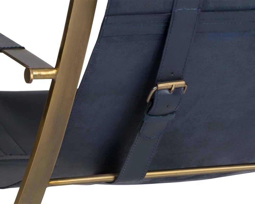 Willis Lounge Chair - Blue Leather