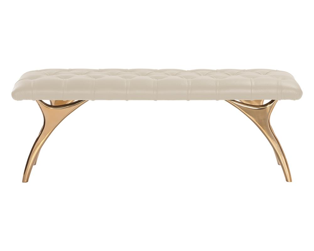 Taylen Bench - Cream Leather