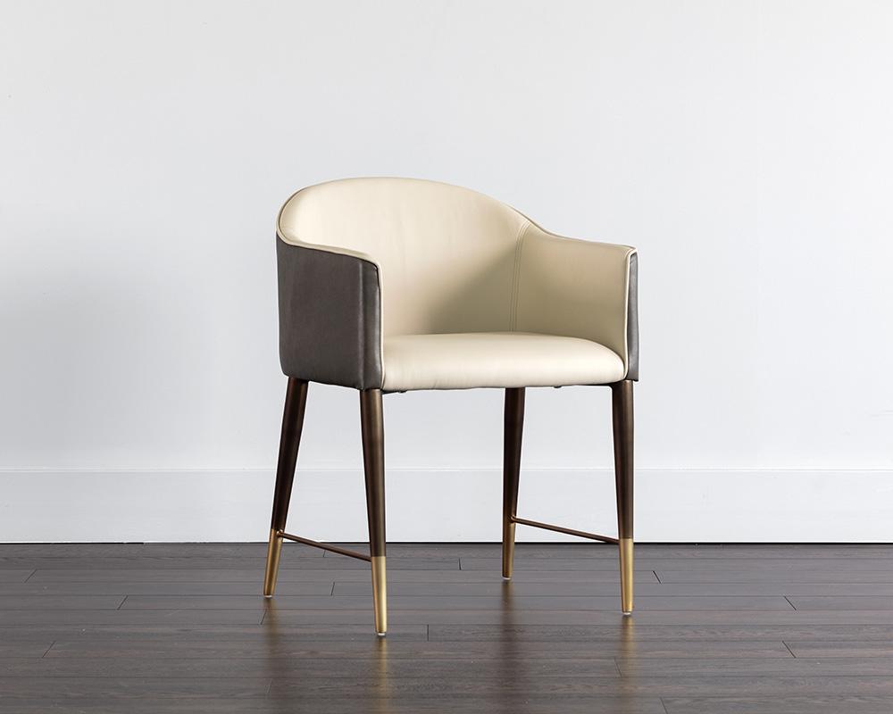 Kylin Dining Armchair - Dillon Cream / Bravo Ash