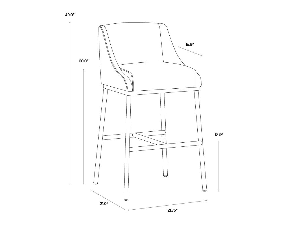 Dalary Barstool - Bravo Metal / Polo Club Stone