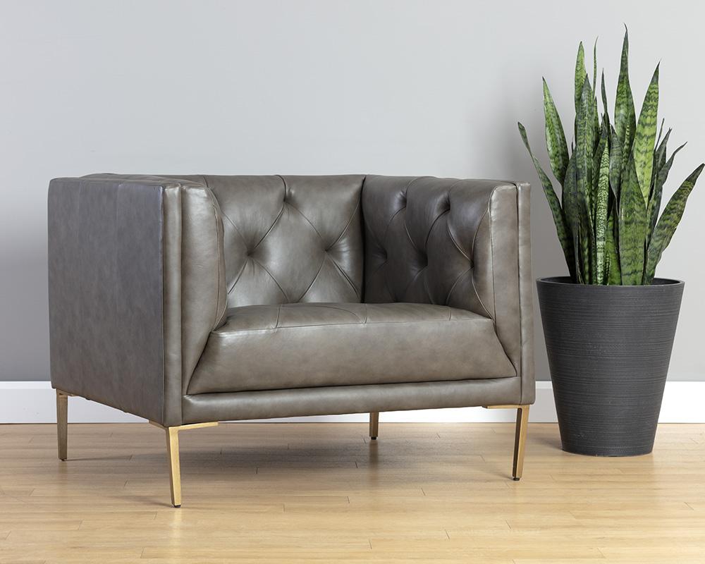 Westin Armchair - Vintage Steel Grey Leather