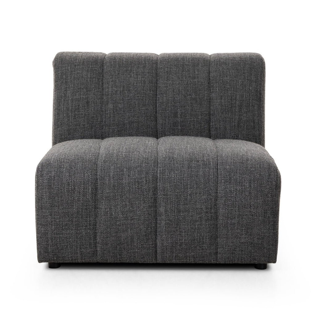 Build Your Own: Langham Channeled Sectional Armless Piece, Saxon Charcoal