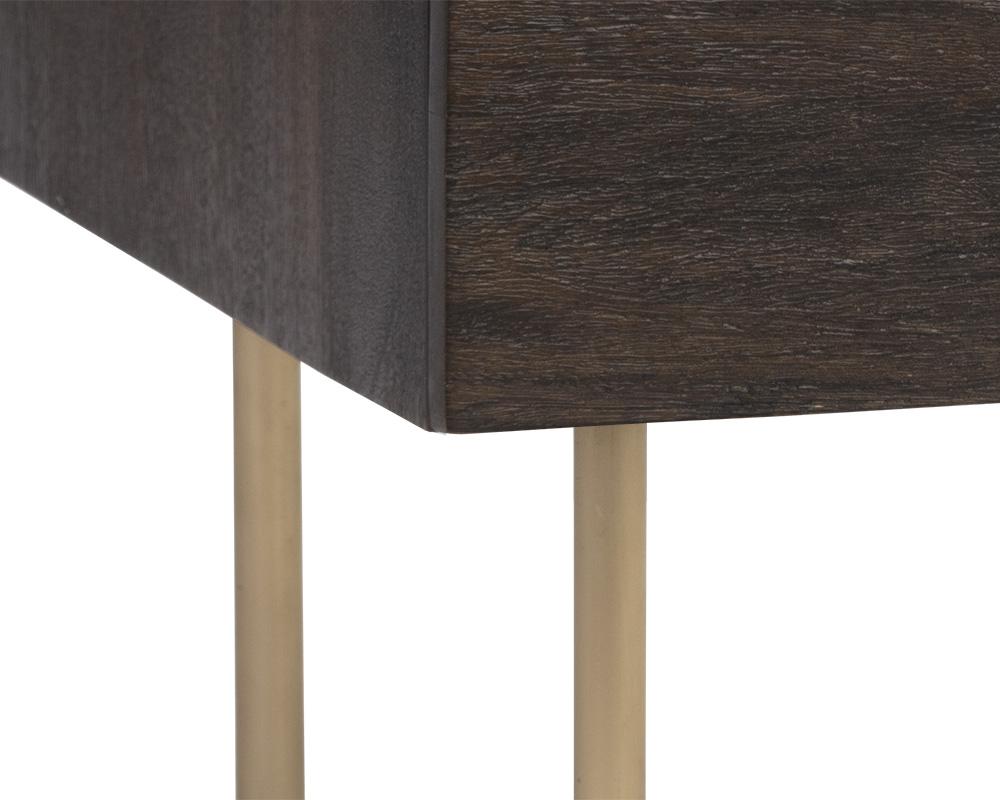 Keely Nightstand - White Marble / Dark Walnut