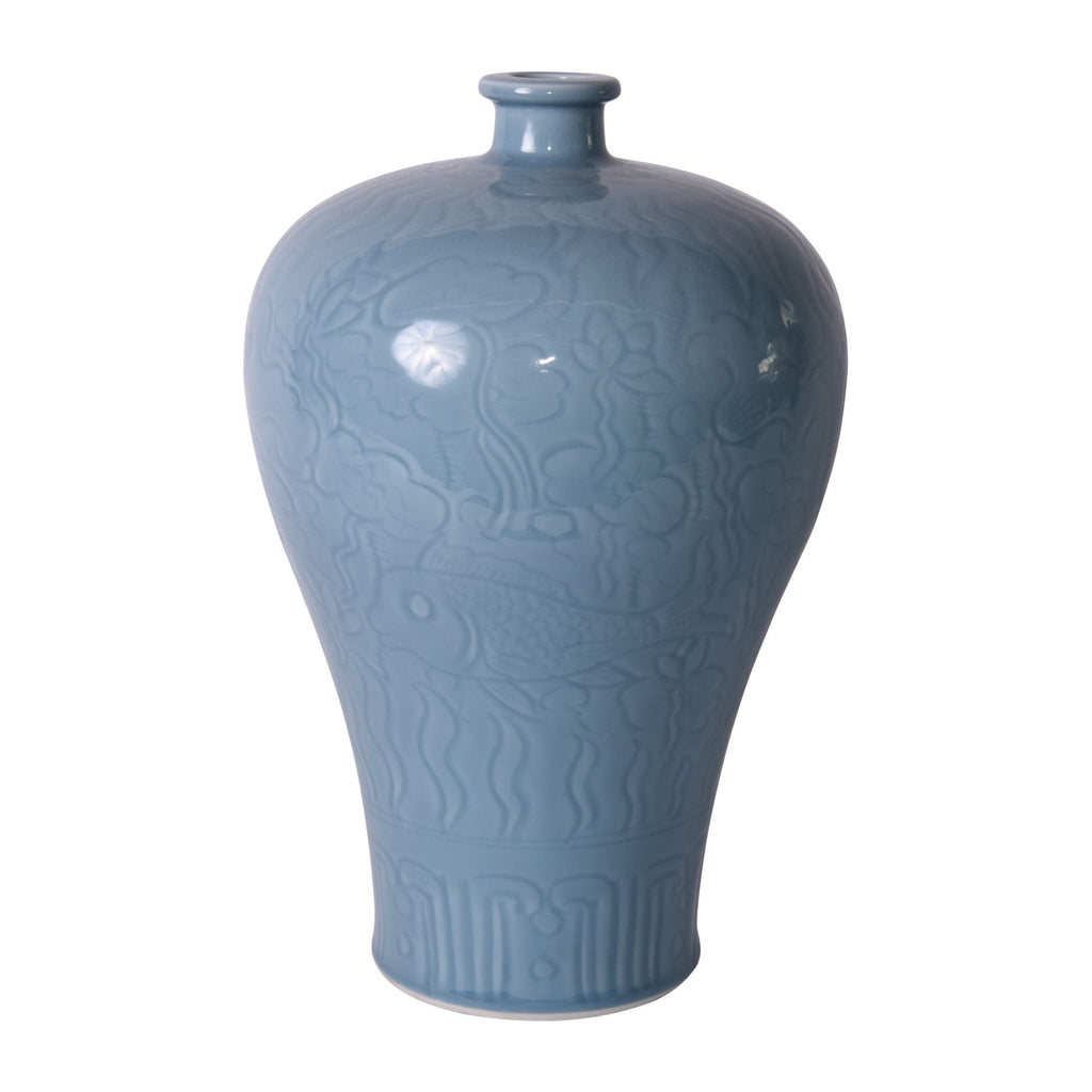 Celadon Fish Plum Vase