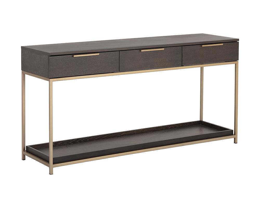 Rebel Console Table With Drawers  - Gold - Charcoal Grey