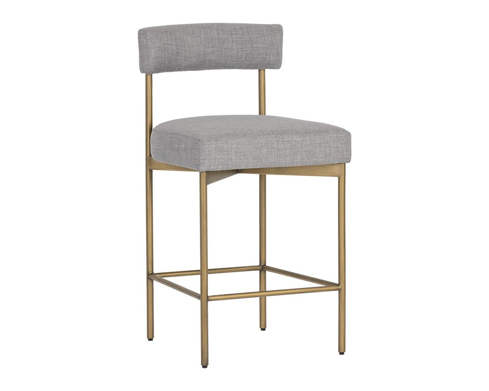 Seneca Counter Stool - Antique Brass - Arena Cement