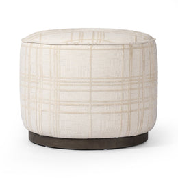 Sinclair Round Ottoman, Sheffield Ivory