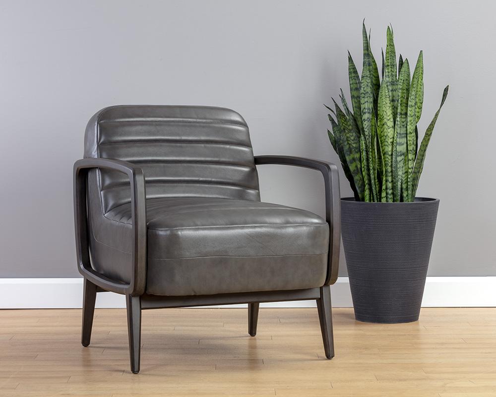 Wilfred Lounge Chair - Brentwood Charcoal Leather