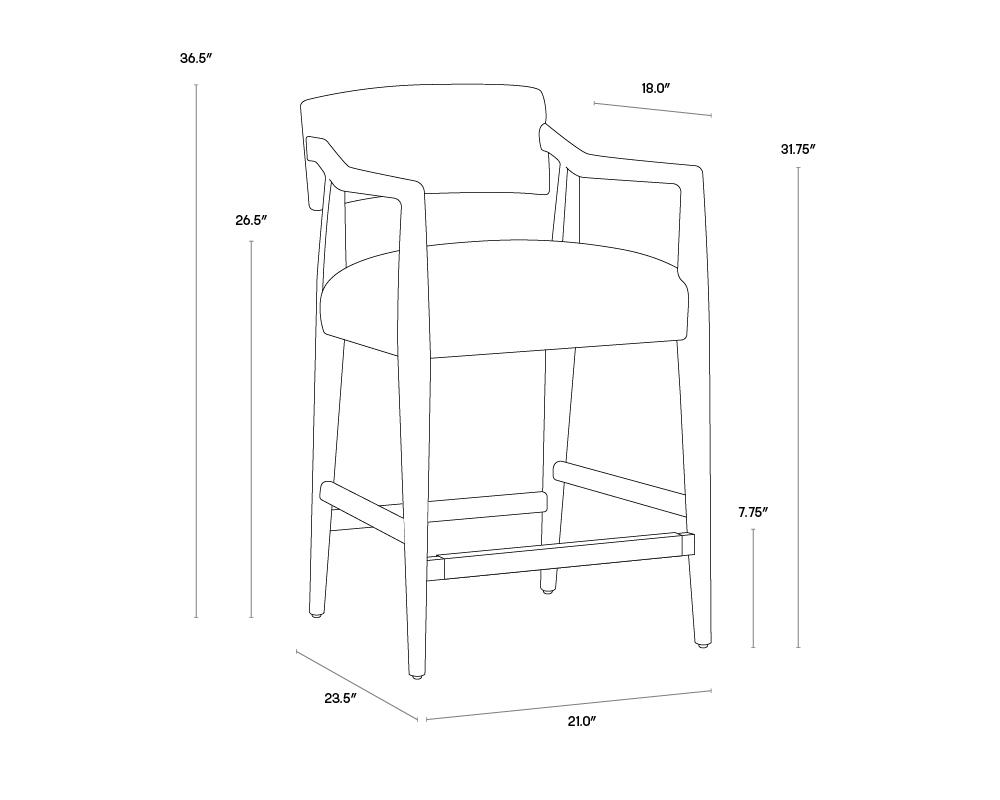 Keagan Counter Stool - Shalimar Tobacco Leather