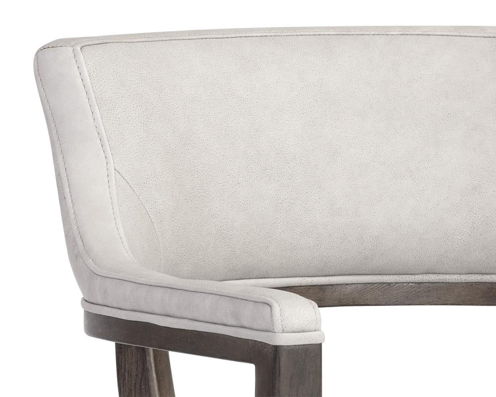 Brylea Dining Armchair - Saloon Light Grey Leather