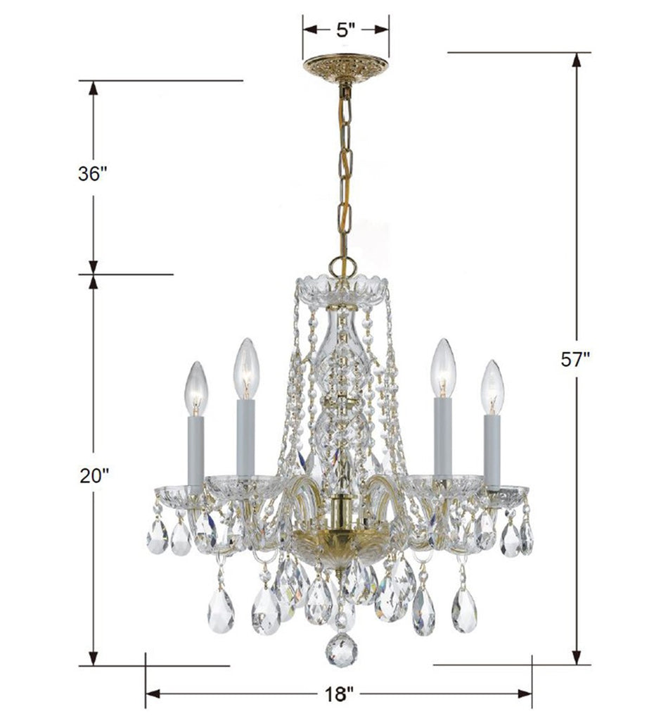 Traditional Crystal 5 Light Chandelier