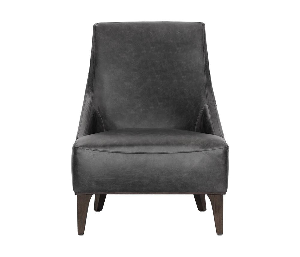 Elias Lounge Chair - Marseille Black Leather