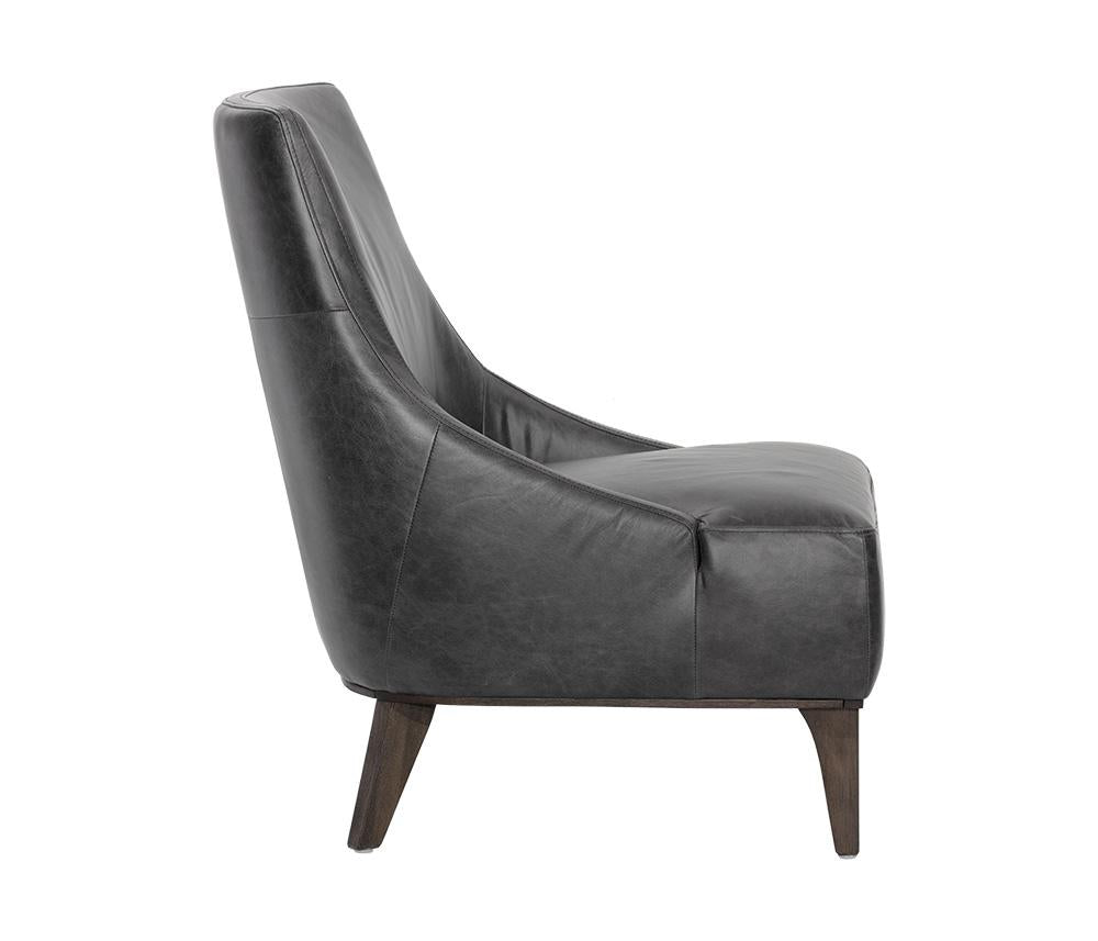 Elias Lounge Chair - Marseille Black Leather