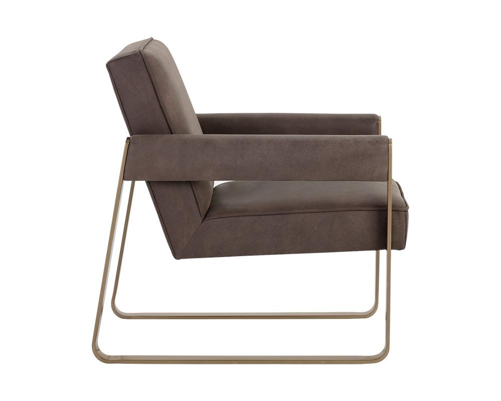 Gale Lounge Chair - Lux Brass - Dandi Mocca Leather