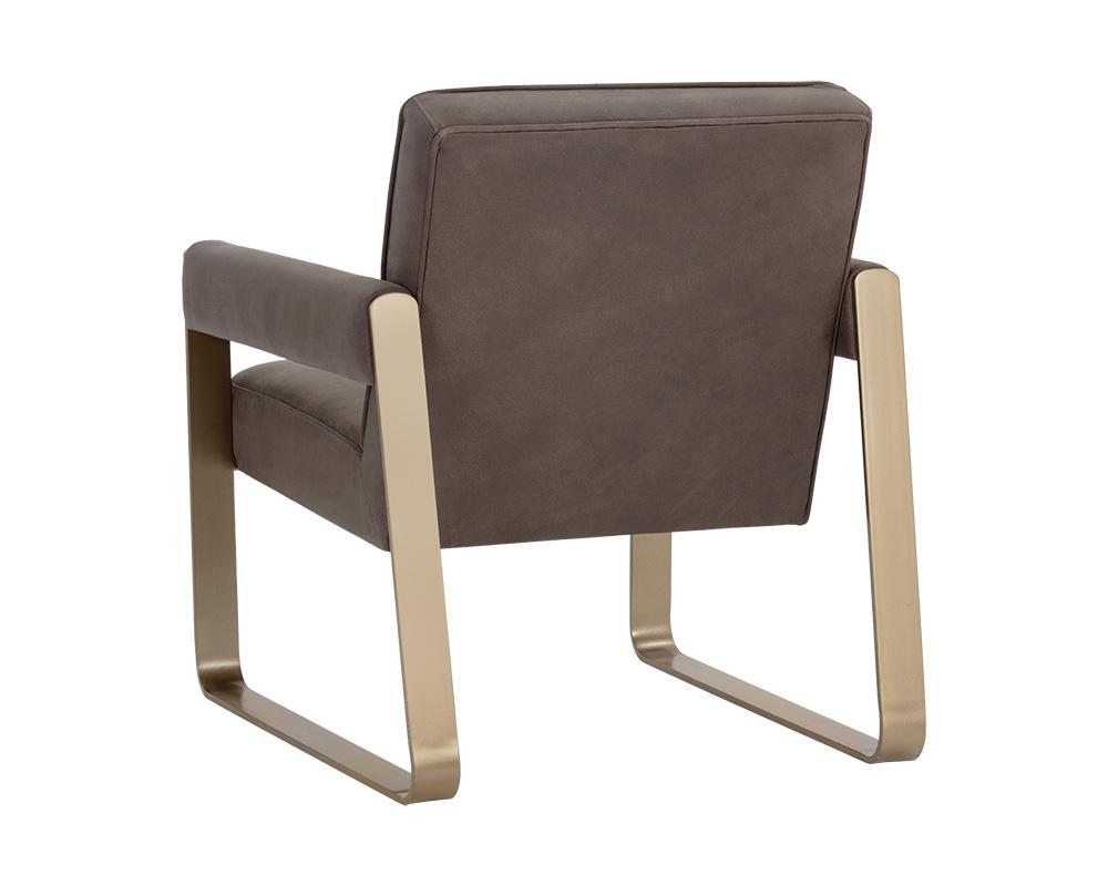 Gale Lounge Chair - Lux Brass - Dandi Mocca Leather