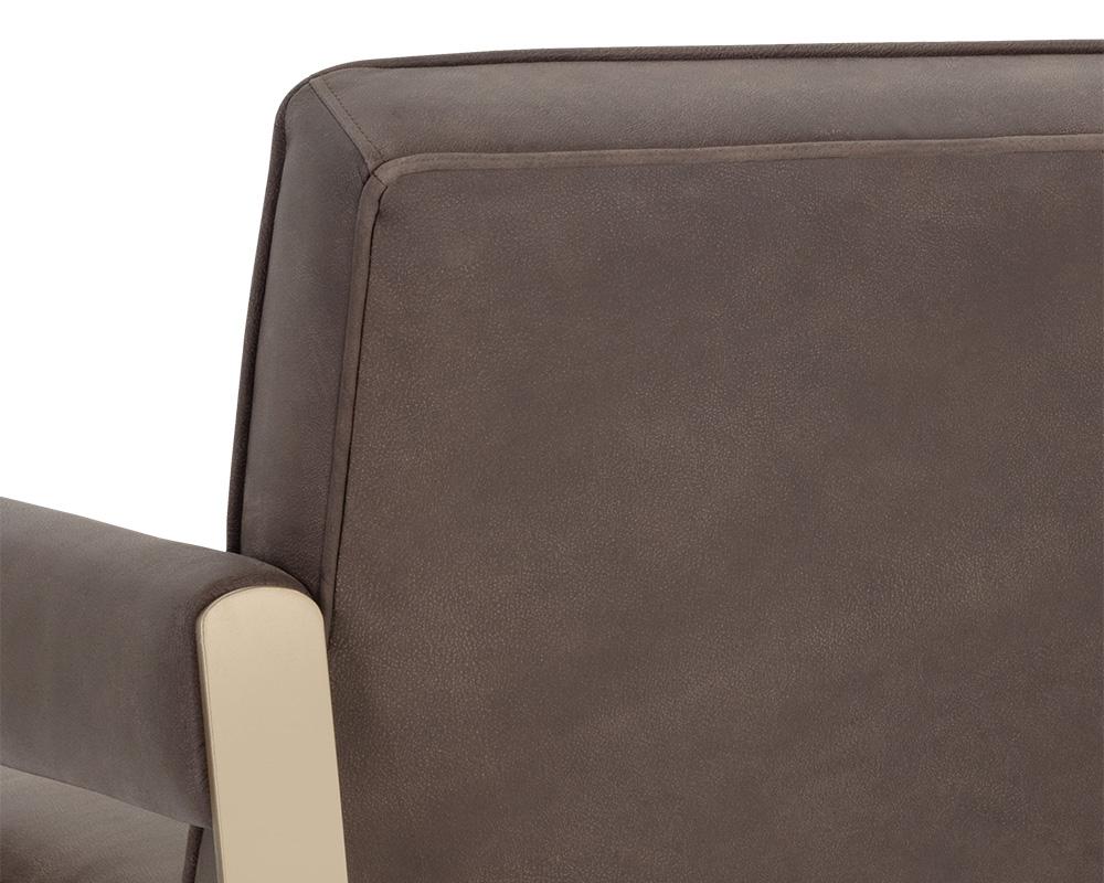 Gale Lounge Chair - Lux Brass - Dandi Mocca Leather