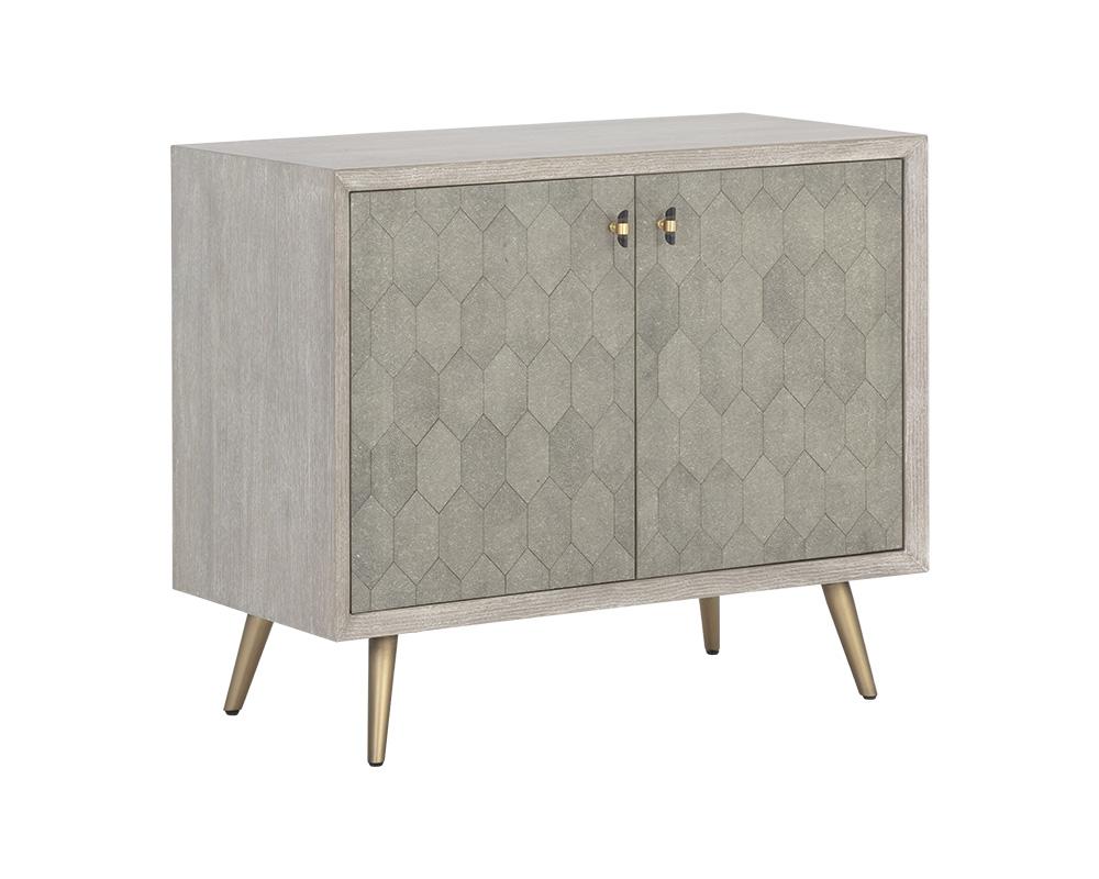 Aniston Sideboard - Small - White Ceruse - Taupe Shagreen