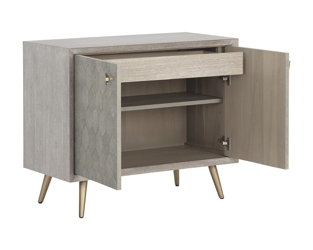 Aniston Sideboard - Small - White Ceruse - Taupe Shagreen