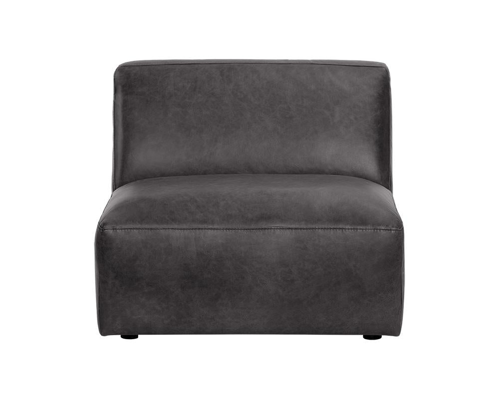 Watson Modular - Armless Chair - Marseille Black Leather