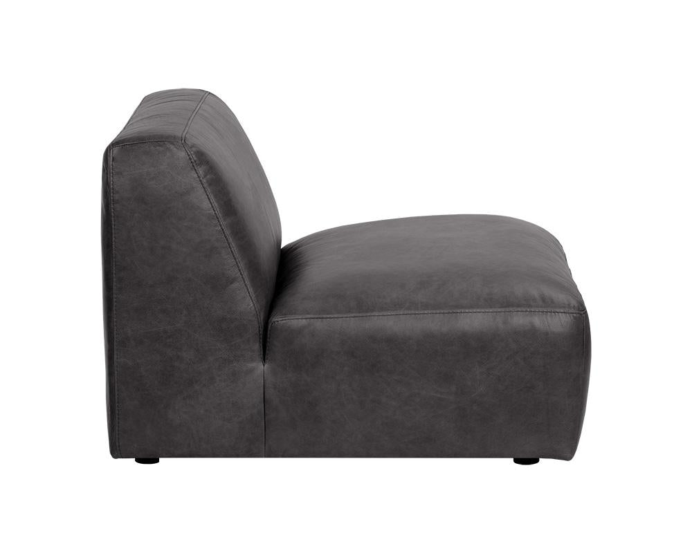 Watson Modular - Armless Chair - Marseille Black Leather