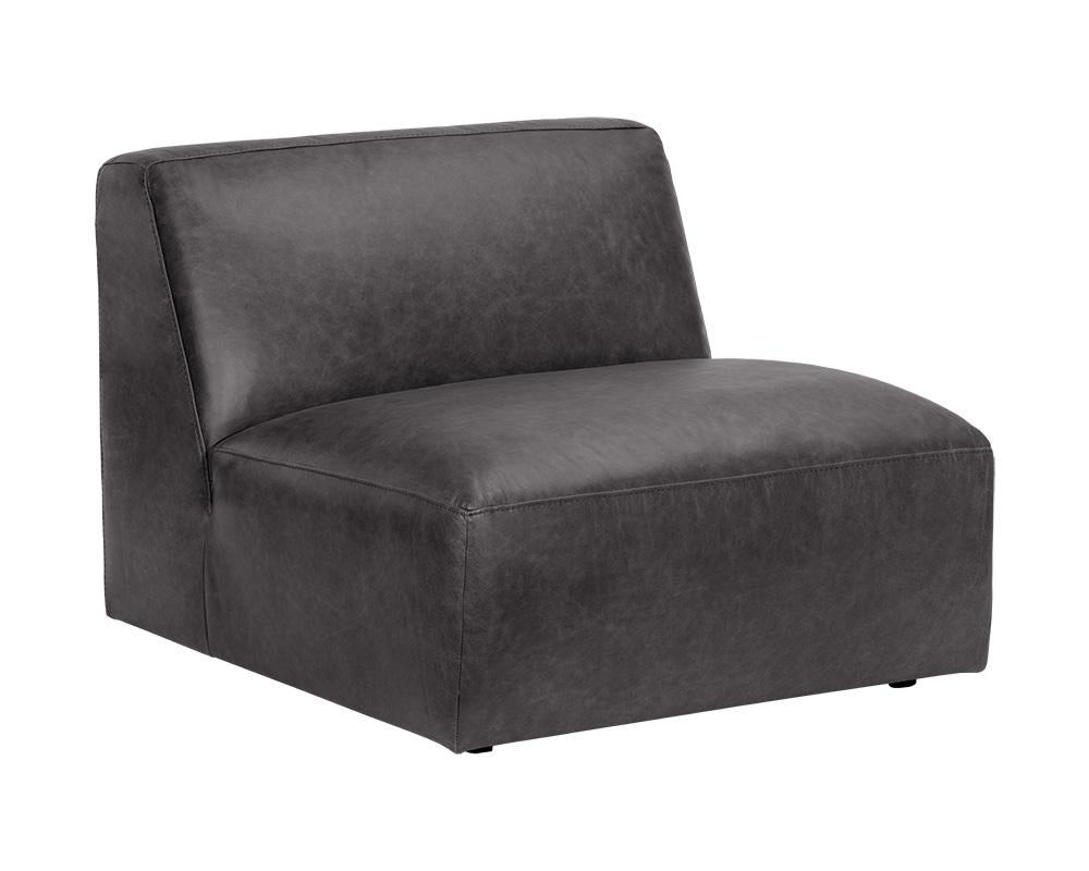 Watson Modular - Armless Chair - Marseille Black Leather