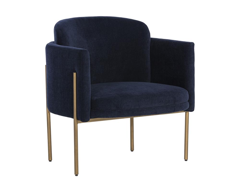 Richie Lounge Chair - Antique Brass - Danny Navy