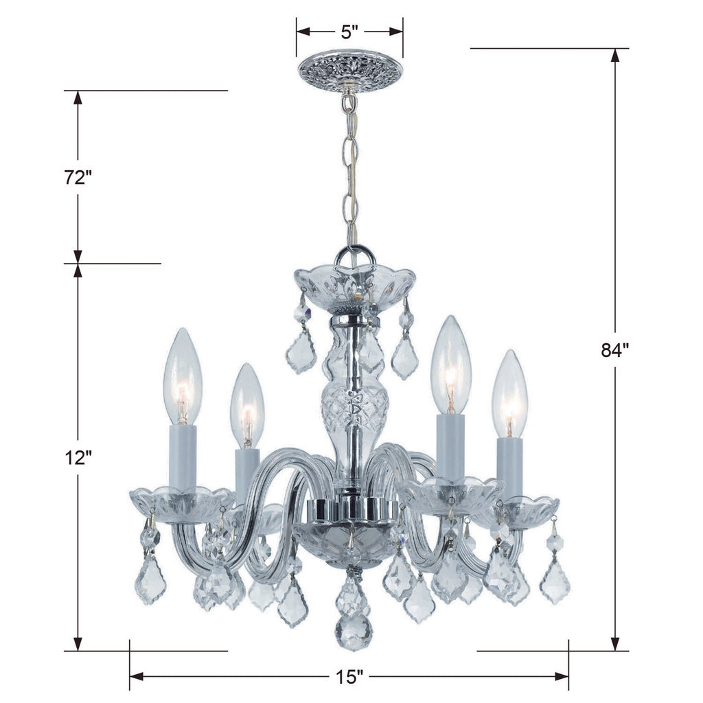 Traditional Crystal 4 Light Mini Chandelier