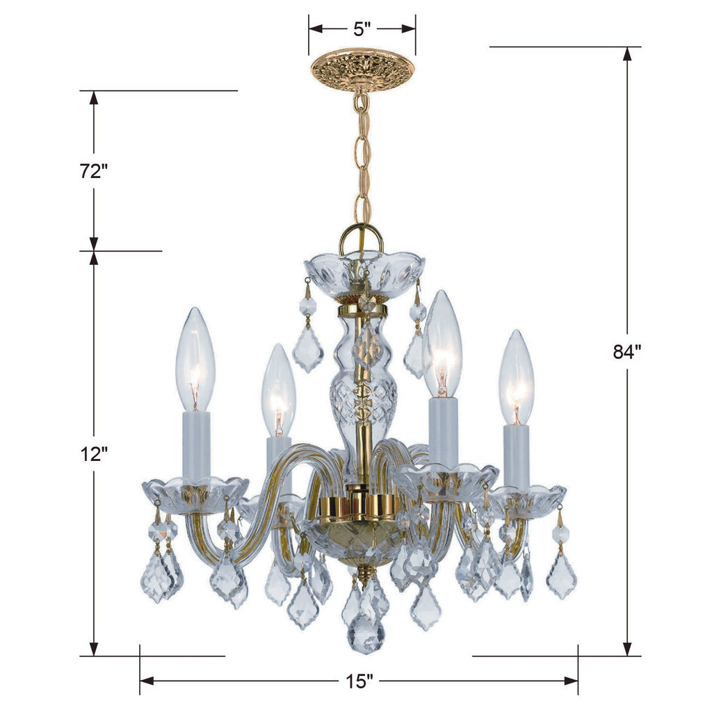 Traditional Crystal 4 Light Mini Chandelier