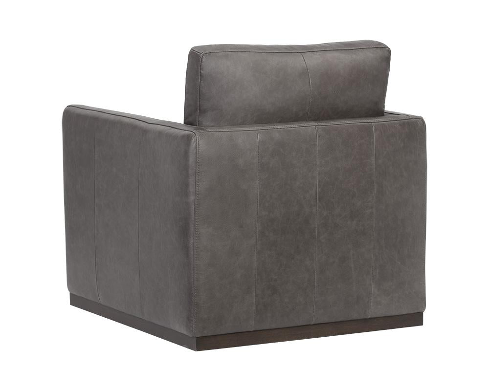 Portman Swivel Lounge Chair - Marseille Concrete Leather