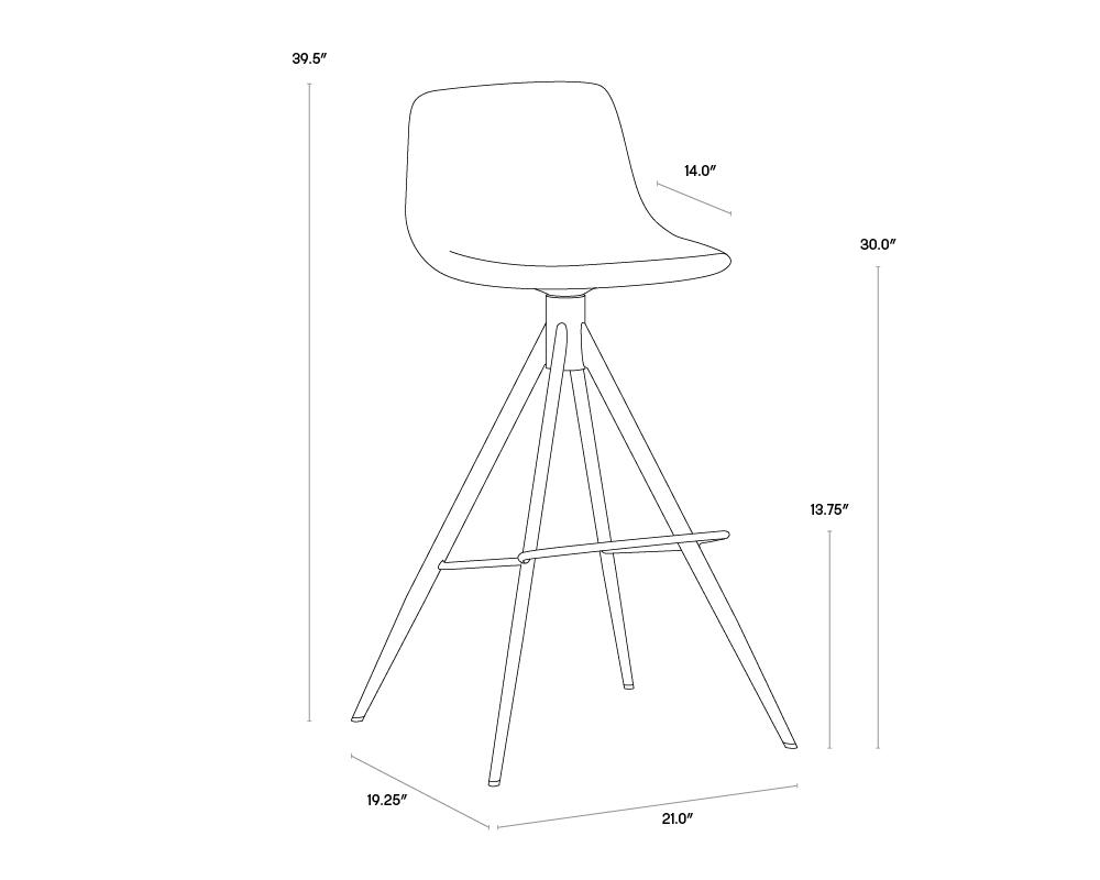 Andres Swivel Barstool - Belfast Koala Grey